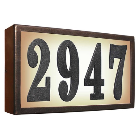 QUALARC Serrano (Standard) Lighted Address Plaque (Bronze frame color) SRST-AB60-BRZ